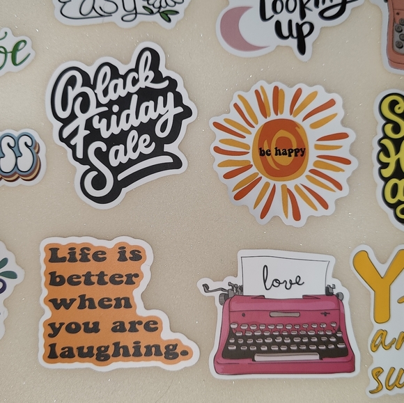 🍄Set of 21 Floral Positive Slogan Stickers - Picture 6 of 10